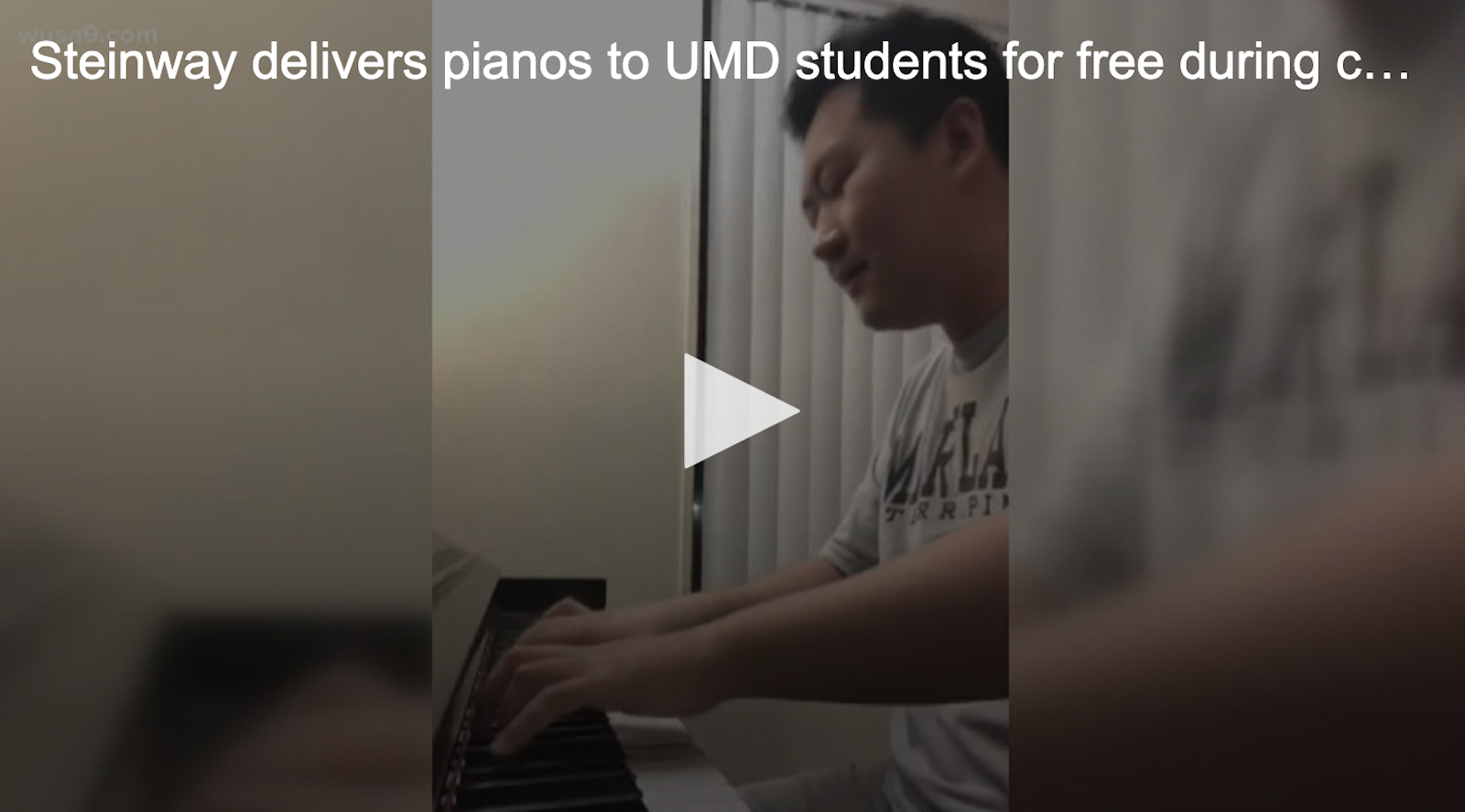 screenshot of student playing the piano