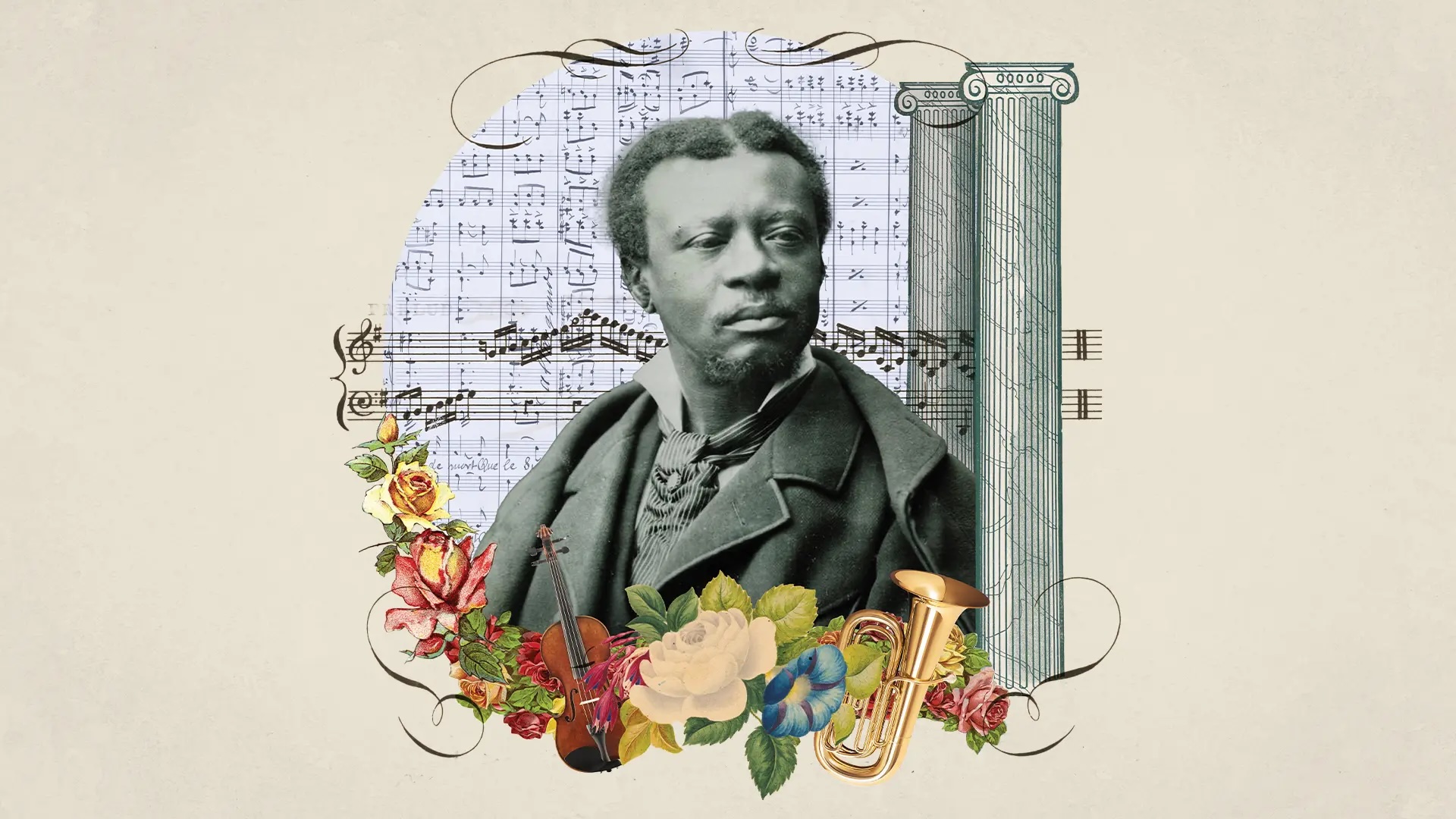 Image of Edmond Dédé. Photo collage by Lauren Biagini.